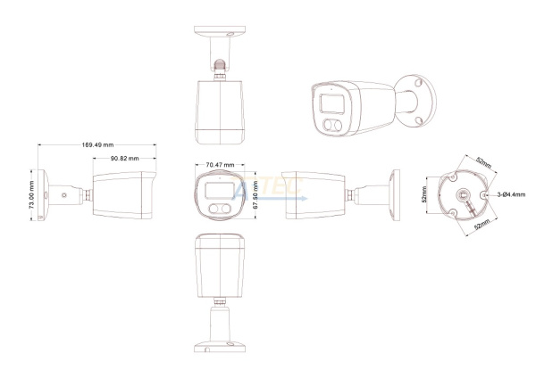 ATEC-I8P-160 IP-видеокамера, 8 Мп, белый